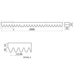 Hrebeň kov 22x22mm, L-2000mm, M4, max do 3500kg, pozinkovaný, cena za kus Hrebeň kov 22x22mm, L-2000mm, M4, max do 3500kg, pozinkovaný, cena za kus